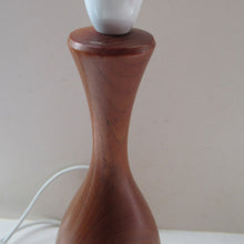 Load image into Gallery viewer, Vintage 1960s Turned Solid Teak Table Lamp
