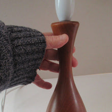 Load image into Gallery viewer, Vintage 1960s Turned Solid Teak Table Lamp
