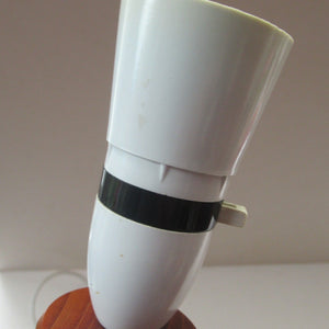 Vintage 1960s Turned Solid Teak Table Lamp