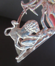 Load image into Gallery viewer, Antique Scottish Silver. 1890s Hamilton &amp; Inches Hallmarked Menu Holder: BEAR HUNT
