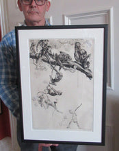 Load image into Gallery viewer, 1920s Etching Revival Drypoint by Leonard Robert Brightwell. Monkeys. The Social Climber
