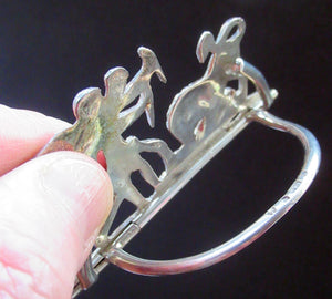 Antique Scottish Silver. 1890s Hamilton & Inches Hallmarked Menu Holder: BEAR HUNT