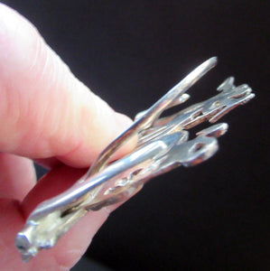 Antique Scottish Silver. 1890s Hamilton & Inches Hallmarked Menu Holder: BEAR HUNT