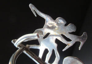Antique Scottish Silver. 1890s Hamilton & Inches Hallmarked Menu Holder: BEAR HUNT