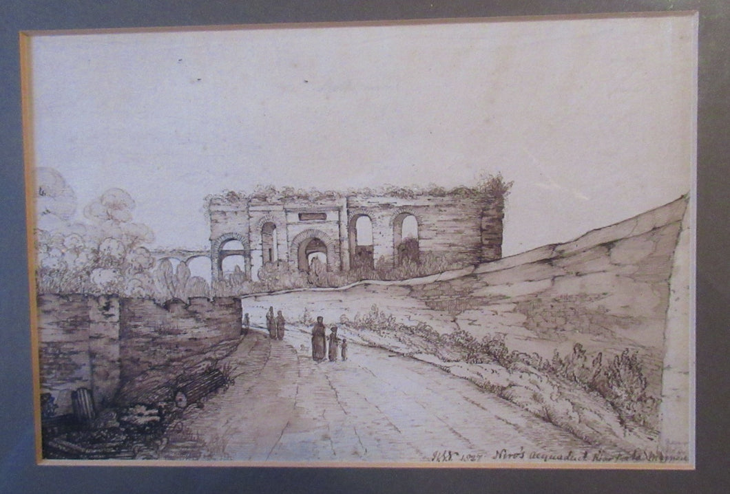 Antique Rome. 1827 Italian Grand Tour Drawing Porta Maggiore 