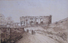 Load image into Gallery viewer, Antique Rome. 1827 Italian Grand Tour Drawing Porta Maggiore 
