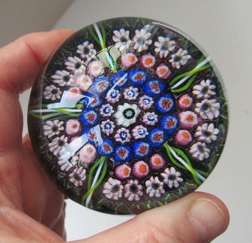 Vintage 1970s Scottish Perthshire Paperweight 5 spokes and millefiori