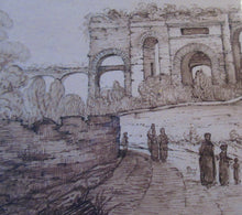 Load image into Gallery viewer, Antique Rome. 1827 Italian Grand Tour Drawing Porta Maggiore 
