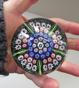 Vintage 1970s Scottish Perthshire Paperweight 5 spokes and millefiori