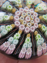 Load image into Gallery viewer, Vintage Scottish Paperweight 11 Spokes Millefiori Paper Label
