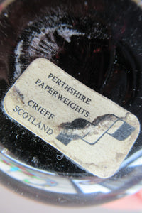 Vintage Scottish Paperweight 11 Spokes Millefiori Paper Label