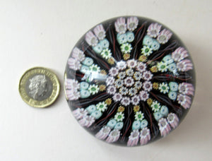 Vintage Scottish Paperweight 11 Spokes Millefiori Paper Label