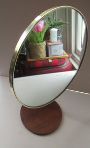 LARGE Rare 1960s Vintage G-Plan Style Desktop Teak Swivel Mirror