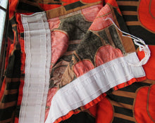 Load image into Gallery viewer, LONG &amp; WIDE Orange and Brown 1960s / 1950s Abstract Pattern Cotton Curtains. Unlined with Header Tape
