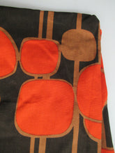 Load image into Gallery viewer, LONG &amp; WIDE Orange and Brown 1960s / 1950s Abstract Pattern Cotton Curtains. Unlined with Header Tape
