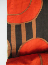 Load image into Gallery viewer, LONG &amp; WIDE Orange and Brown 1960s / 1950s Abstract Pattern Cotton Curtains. Unlined with Header Tape
