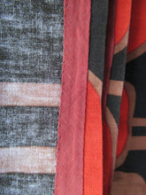 Load image into Gallery viewer, LONG &amp; WIDE Orange and Brown 1960s / 1950s Abstract Pattern Cotton Curtains. Unlined with Header Tape
