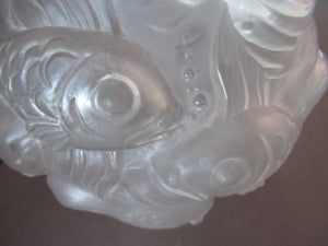 Art Deco Glass Vase Czechoslovakia Koi Carp Fish 