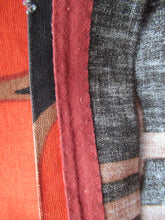 Load image into Gallery viewer, LONG &amp; WIDE Orange and Brown 1960s / 1950s Abstract Pattern Cotton Curtains. Unlined with Header Tape

