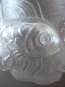 Art Deco Glass Vase Czechoslovakia Koi Carp Fish 