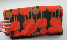 Load image into Gallery viewer, LONG &amp; WIDE Orange and Brown 1960s / 1950s Abstract Pattern Cotton Curtains. Unlined with Header Tape
