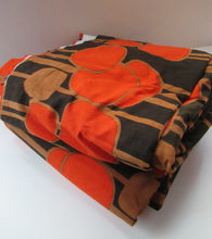 Load image into Gallery viewer, LONG &amp; WIDE Orange and Brown 1960s / 1950s Abstract Pattern Cotton Curtains. Unlined with Header Tape
