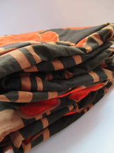 Load image into Gallery viewer, LONG &amp; WIDE Orange and Brown 1960s / 1950s Abstract Pattern Cotton Curtains. Unlined with Header Tape

