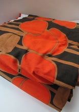 Load image into Gallery viewer, LONG &amp; WIDE Orange and Brown 1960s / 1950s Abstract Pattern Cotton Curtains. Unlined with Header Tape
