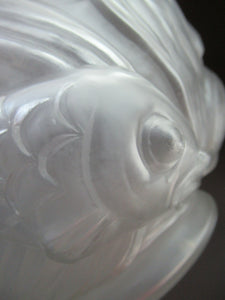 Art Deco Glass Vase Czechoslovakia Koi Carp Fish 
