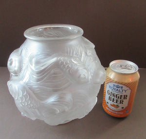 Art Deco Glass Vase Czechoslovakia Koi Carp Fish 