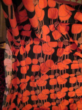Load image into Gallery viewer, LONG &amp; WIDE Orange and Brown 1960s / 1950s Abstract Pattern Cotton Curtains. Unlined with Header Tape
