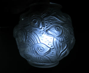 Art Deco Glass Vase Czechoslovakia Koi Carp Fish 