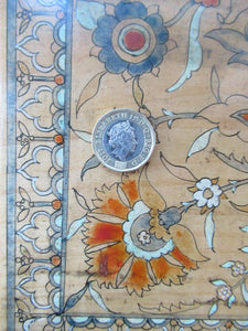 Antique 1930s Sewing Box with Original Folk Art Pen and Ink Decorations