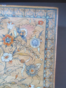 Antique 1930s Sewing Box with Original Folk Art Pen and Ink Decorations