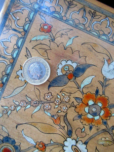 Antique 1930s Sewing Box with Original Folk Art Pen and Ink Decorations
