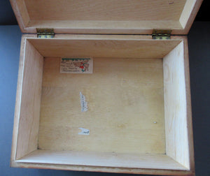 Antique 1930s Sewing Box with Original Folk Art Pen and Ink Decorations