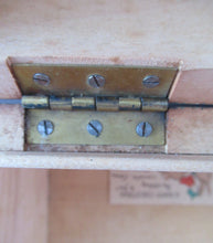 Load image into Gallery viewer, Antique 1930s Sewing Box with Original Folk Art Pen and Ink Decorations
