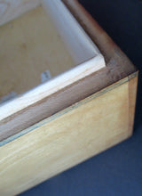 Load image into Gallery viewer, Antique 1930s Sewing Box with Original Folk Art Pen and Ink Decorations
