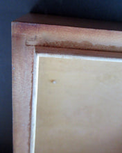 Load image into Gallery viewer, Antique 1930s Sewing Box with Original Folk Art Pen and Ink Decorations
