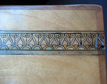 Load image into Gallery viewer, Antique 1930s Sewing Box with Original Folk Art Pen and Ink Decorations
