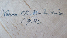 Load image into Gallery viewer, Antique 1930s Sewing Box with Original Folk Art Pen and Ink Decorations
