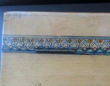 Load image into Gallery viewer, Antique 1930s Sewing Box with Original Folk Art Pen and Ink Decorations
