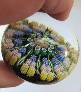 1970s Perthshire Paperweight 11 Spoke and Millefiori Canes