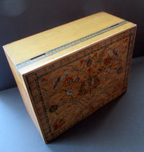 Load image into Gallery viewer, Antique 1930s Sewing Box with Original Folk Art Pen and Ink Decorations
