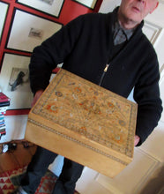 Load image into Gallery viewer, Antique 1930s Sewing Box with Original Folk Art Pen and Ink Decorations

