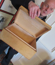 Load image into Gallery viewer, Antique 1930s Sewing Box with Original Folk Art Pen and Ink Decorations
