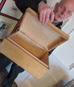 Antique 1930s Sewing Box with Original Folk Art Pen and Ink Decorations