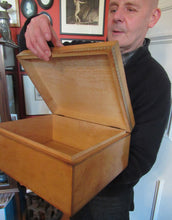 Load image into Gallery viewer, Antique 1930s Sewing Box with Original Folk Art Pen and Ink Decorations
