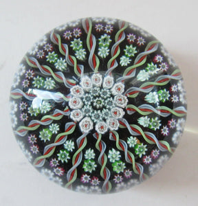 Large Scottish Perthshire Paperweight 14 Spokes and Millefiori Canes