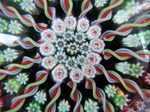 Large Scottish Perthshire Paperweight 14 Spokes and Millefiori Canes